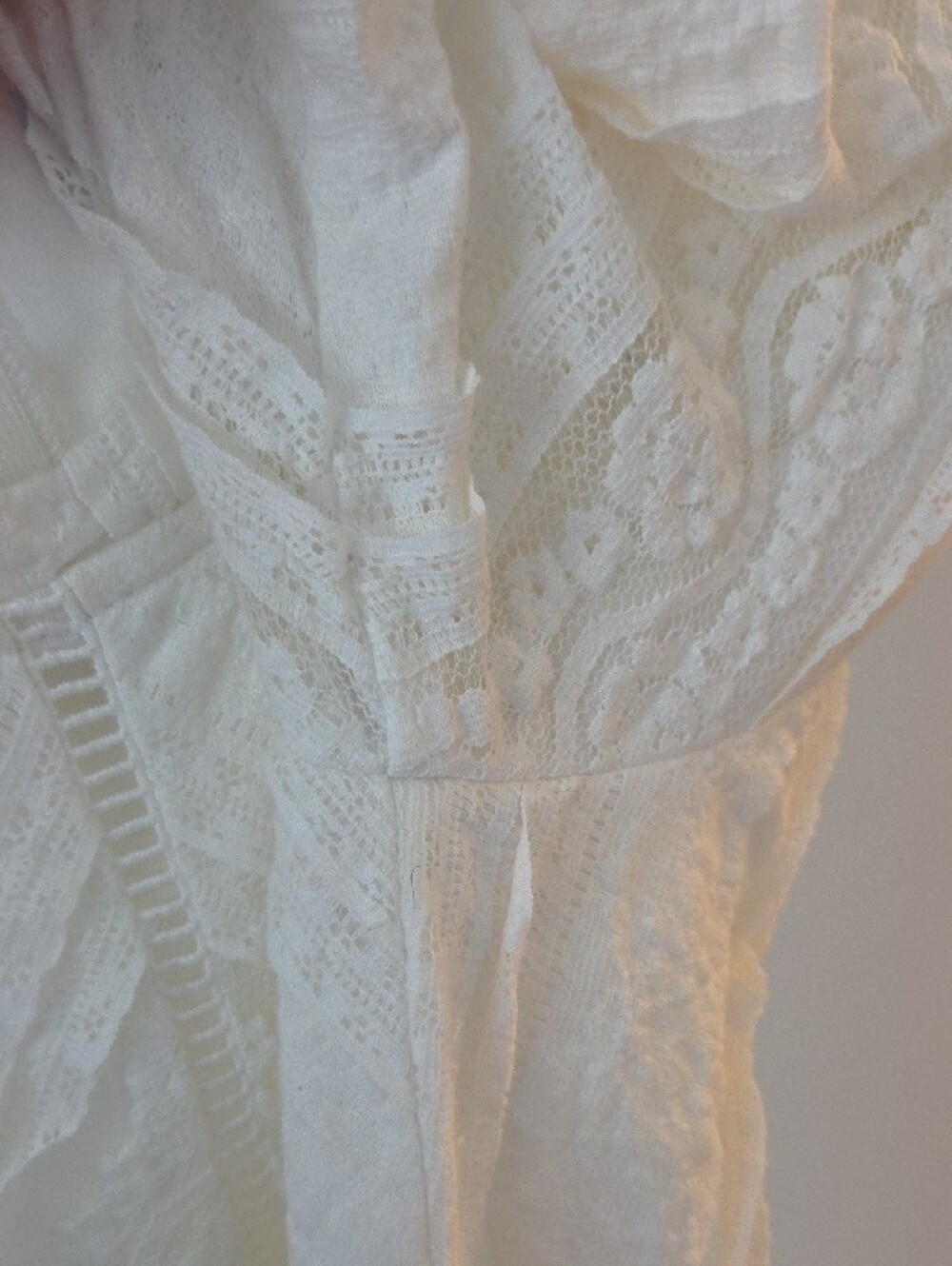 Polagram Ivory Textured Lace Midi Dress - Picture 7 of 9